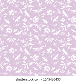 Abstract dragonfly silhouettes vector seamless texture. Ideal for home decor, apparel, paper goods, packaging.