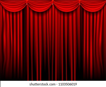 Red Theater Curtain Vector Theater Opera Stock Vector (Royalty Free ...