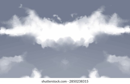 Abstract Dramatic White Cloud Formation in Soft Gray Sky Background