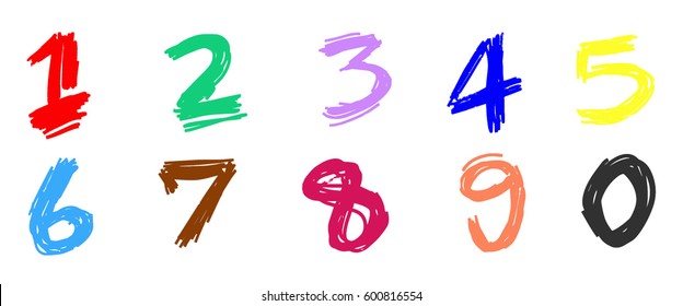 abstract draw colorful number