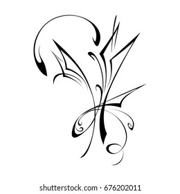 abstract drawing in black lines on a white background