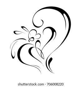 abstract drawing in black lines on a white background