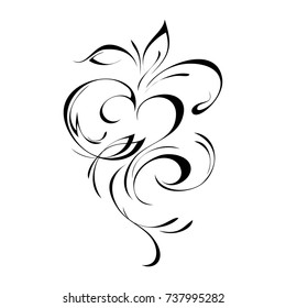 abstract drawing in black lines on a white background
