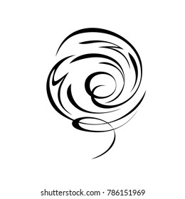 abstract drawing in black lines on a white background