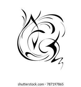 abstract drawing in black lines on a white background