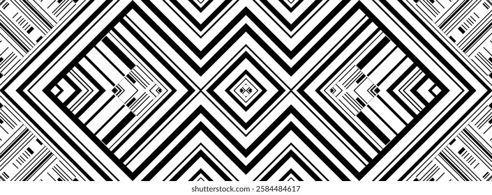 abstract drawing black and white stripes pattern textile paisley pattern design background