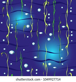 abstract drawing with bubbles on a blue background