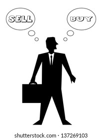 abstract drawing of the businessman
