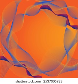 Dibujo abstracto: una curva sobre un fondo brillante multicolor degradado