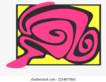 Dibujo abstracto con un lindo patrón de línea giratoria ondulada
