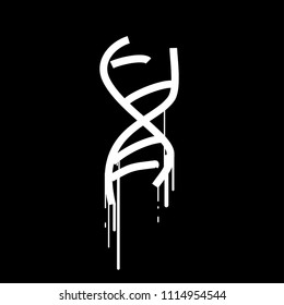 Abstract drawing of DNA helix. Vector