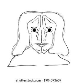 dibujo abstracto de líneas faciales