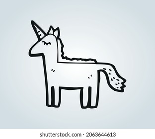 abstract drawing of fantasy unicorn for illustration