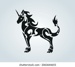 abstract drawing of fantasy unicorn for illustration