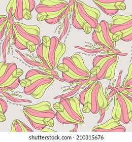 Abstract drawing with floral elements