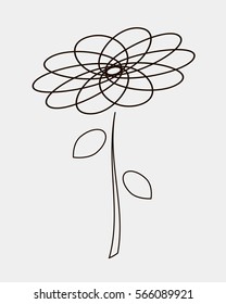 Abstract drawing of flower