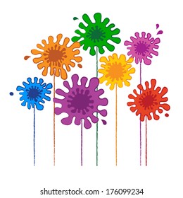 Abstract drawing of flowers