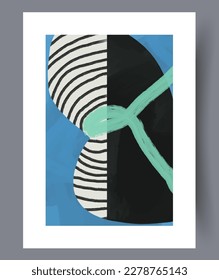 Abstract drawing geometric postmodernism wall art print. Wall artwork for interior design. Printable minimal abstract drawing poster. Contemporary decorative background with postmodernism.