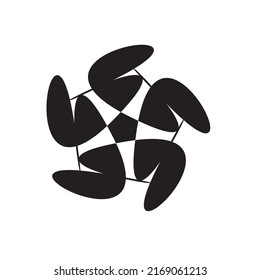 Abstract drawing geometric shapes, five corner shape. Simple line, outline vector 3d figures icons for ui and ux, website, mobile application