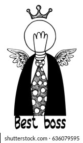 Abstract drawing of a good boss- vector illustration isolated on white