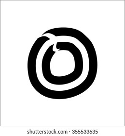 Abstract drawing. Grunge concentric circles.  Vector illustration.