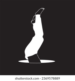 Abstract drawing with legs one line Minimalist. Vector illustration. Continuous one line drawing.