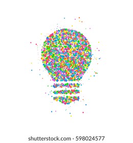 Abstract drawing of light bulbs from multi-colored circles. Vector illustration.