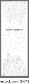 abstract drawing line color and text in mottled black and white