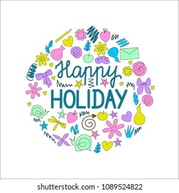 Abstract drawing on a theme of summer and holidays, vector illustration