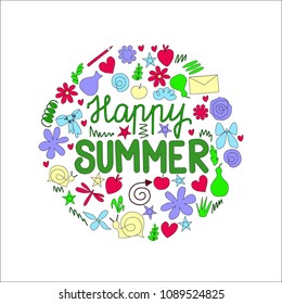 Abstract drawing on a theme of summer and holidays, vector illustration
