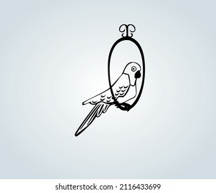 dibujo abstracto de un loro para ilustración