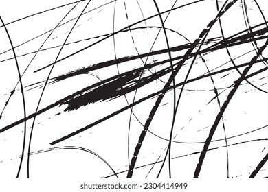 Abstract drawing pattern. Organic grunge textured overlapping wavy shapes and lines. Scribbled hand drawn backgrounds. Striped flat swatch. Vector.