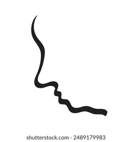 Abstract Drawing Profile Face, Minimal Trendy Portrait Art for Wall Design, Modern Wall Picture Print, Continuous Line Draw Head, Outline Girl Head Vector Illustration