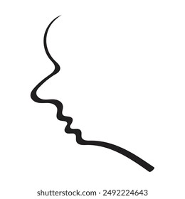 Abstract Drawing Profile Face, Minimal Trendy Portrait Art for Wall Design, Modern Wall Picture Print, Continuous Line Draw Head, Outline Girl Head Vector Illustration