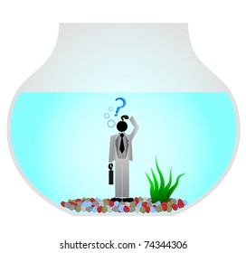 Abstract drawing representing a stressed executive