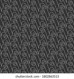 Abstract drawing seamless pattern. Monochrome Black and white ornament. Perfect for your design: fabric, wallpaper, background image, wrapping paper