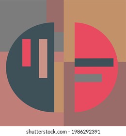 abstract drawing set of geometric shapes in red, black, gray and brown ottenkov.vektor. 