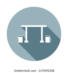 Abstract drawing the sign of infinity icon in Flat long shadow style. One of web collection icon can be used for UI, UX