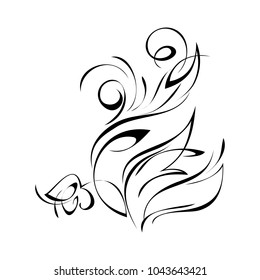 abstract drawing with a small flower