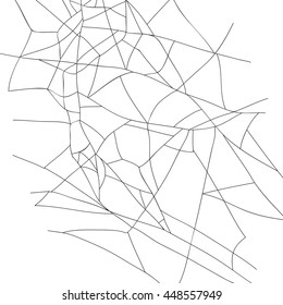 Abstract drawing of a spiderweb on a white background. Vector illustration. Elements for design.