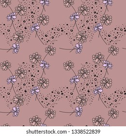 Abstract drawing of style flowers, vector drawing  of endless , for textile
