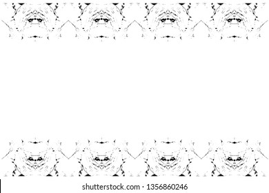 Abstract drawing in the style of the Gothic. A kaleidoscope of faces in black and white.