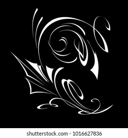 abstract drawing in white lines on a black background