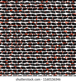 Abstract Drawn Blood Wall Construction , Seamless Vector Pattern for Grunge Trend Fashion Prints, Gruesome Wallpaper, Packaging Graphic Design, Halloween Gore Texture Backgrounds  Red Black White Ink