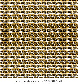 Abstract Drawn Cryptic Symbols , Seamless Vector Pattern of Ancient Code Lines Hieroglyphs for Trend Fashion Print, Wallpaper, Packaging Graphic Design, Hand Drawn Texture Backgrounds  Yellow Black