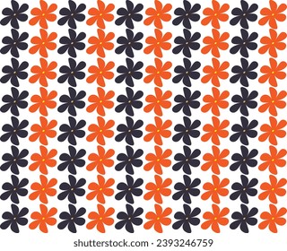 Abstract drawn flower seamless pattern illustration. Acrylic paint nature floral background