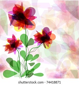 abstract drawn flowers