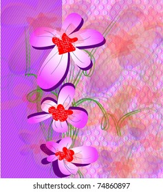 abstract drawn flowers