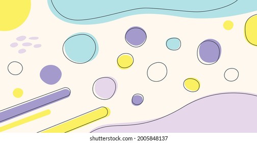 Resumen de formas geométricas dibujadas de diferentes colores - Ilustración vectorial