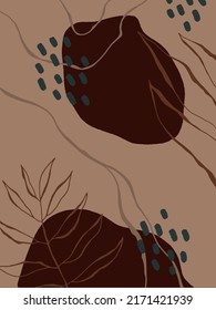Abstract drawn illustrations with the hand. Modern sophisticated drawings. Abstract shapes and brush strokes. Vector drawing. Round doodles.